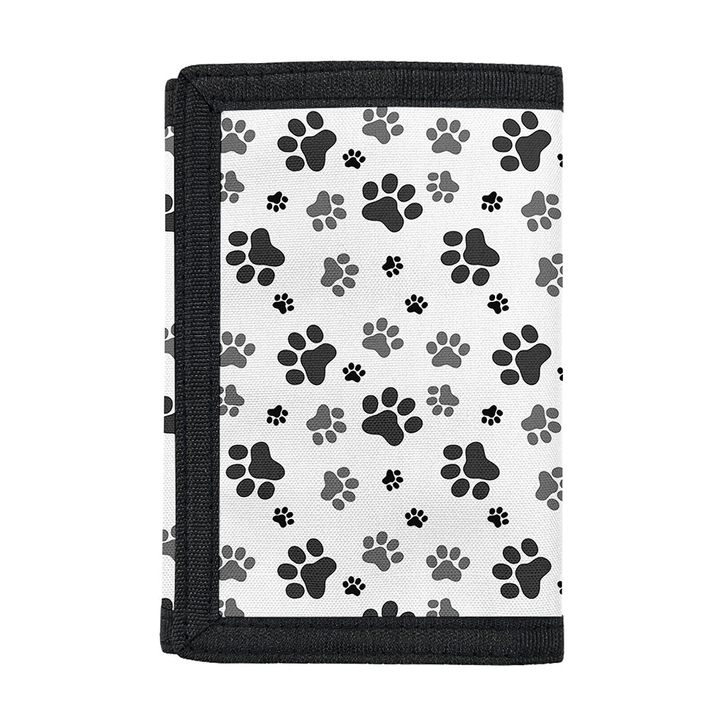 Grey Animal Paw Pattern Print Trifold Wallet