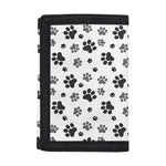 Grey Animal Paw Pattern Print Trifold Wallet