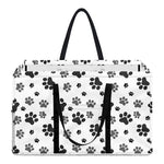 Grey Animal Paw Pattern Print Utility Tote Bag