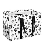 Grey Animal Paw Pattern Print Utility Tote Bag