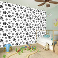 Grey Animal Paw Pattern Print Wall Sticker