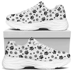 Grey Animal Paw Pattern Print White Chunky Shoes