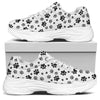 Grey Animal Paw Pattern Print White Chunky Shoes