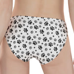 Grey Animal Paw Pattern Print Women's Panties