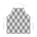 Grey Argyle Pattern Print Adjustable Apron