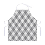Grey Argyle Pattern Print Adjustable Apron