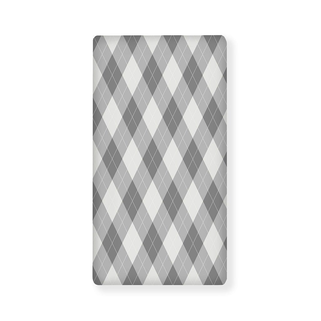 Grey Argyle Pattern Print Baby Crib Sheet