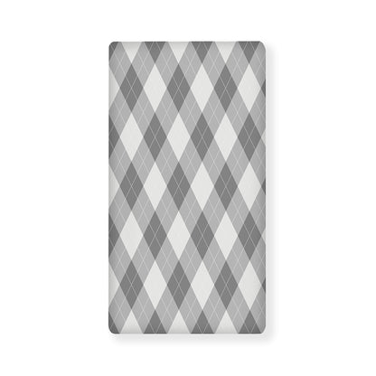 Grey Argyle Pattern Print Baby Crib Sheet