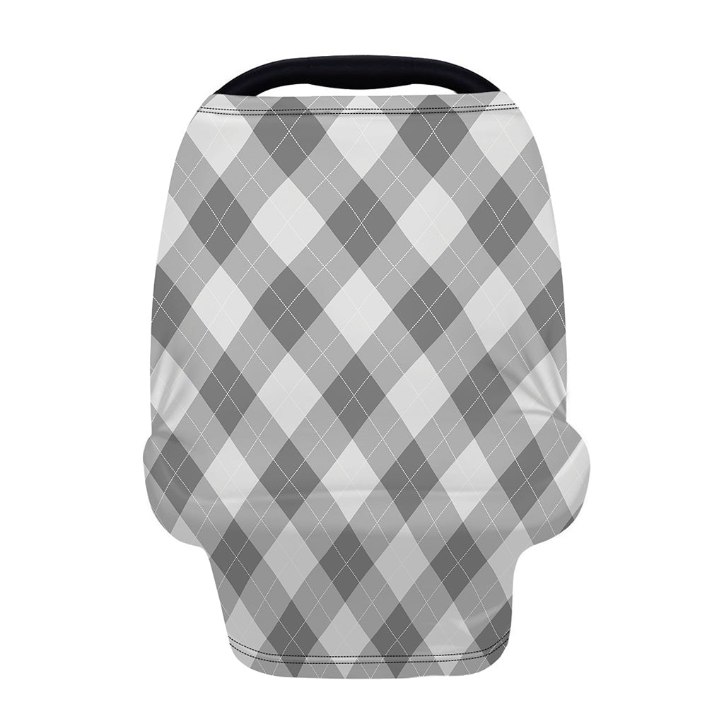 Grey Argyle Pattern Print Baby Seat Cover