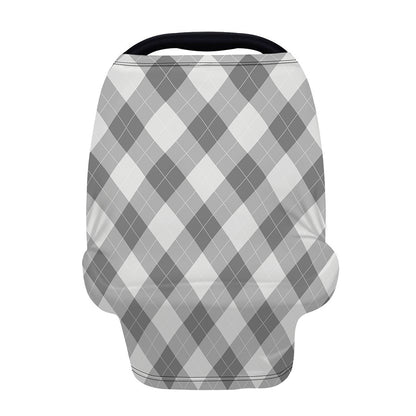 Grey Argyle Pattern Print Baby Seat Cover