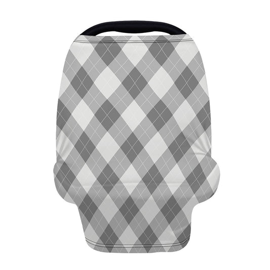 Grey Argyle Pattern Print Baby Seat Cover