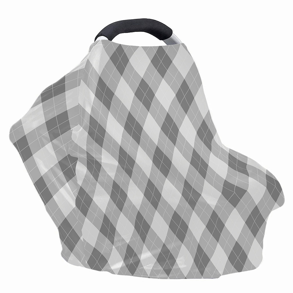 Grey Argyle Pattern Print Baby Seat Cover