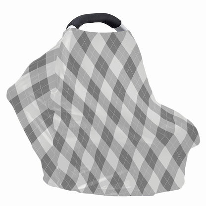Grey Argyle Pattern Print Baby Seat Cover