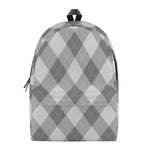 Grey Argyle Pattern Print Backpack