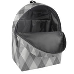 Grey Argyle Pattern Print Backpack