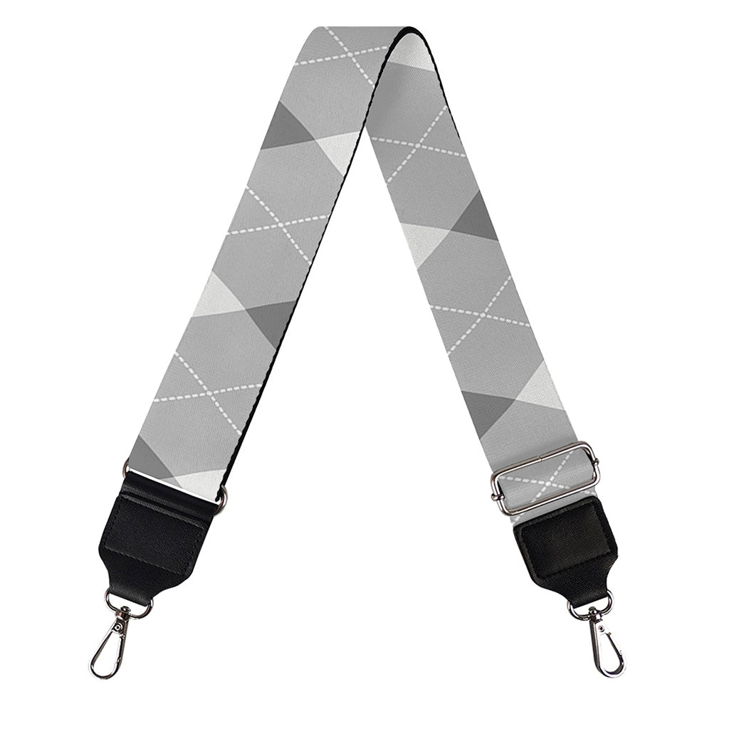Grey Argyle Pattern Print Bag Strap