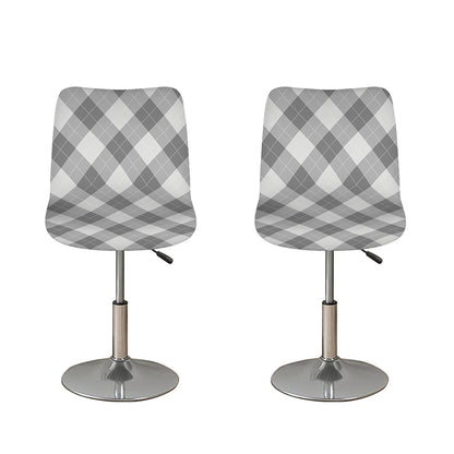 Grey Argyle Pattern Print Bar Stool Covers