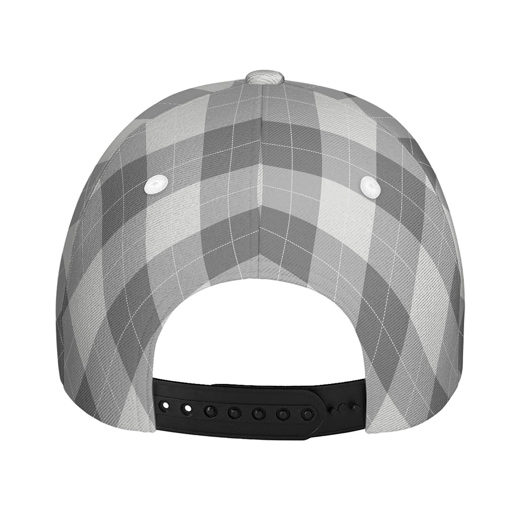 Grey Argyle Pattern Print Baseball Cap