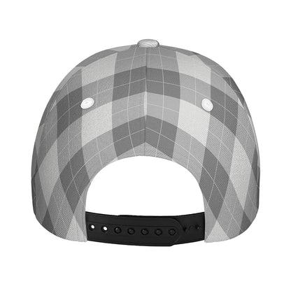 Grey Argyle Pattern Print Baseball Cap