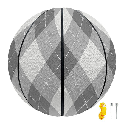 Grey Argyle Pattern Print Basketball