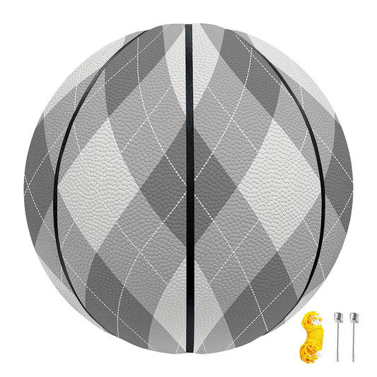 Grey Argyle Pattern Print Basketball