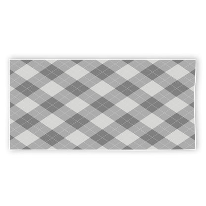 Grey Argyle Pattern Print Beach Towel