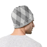 Grey Argyle Pattern Print Beanie