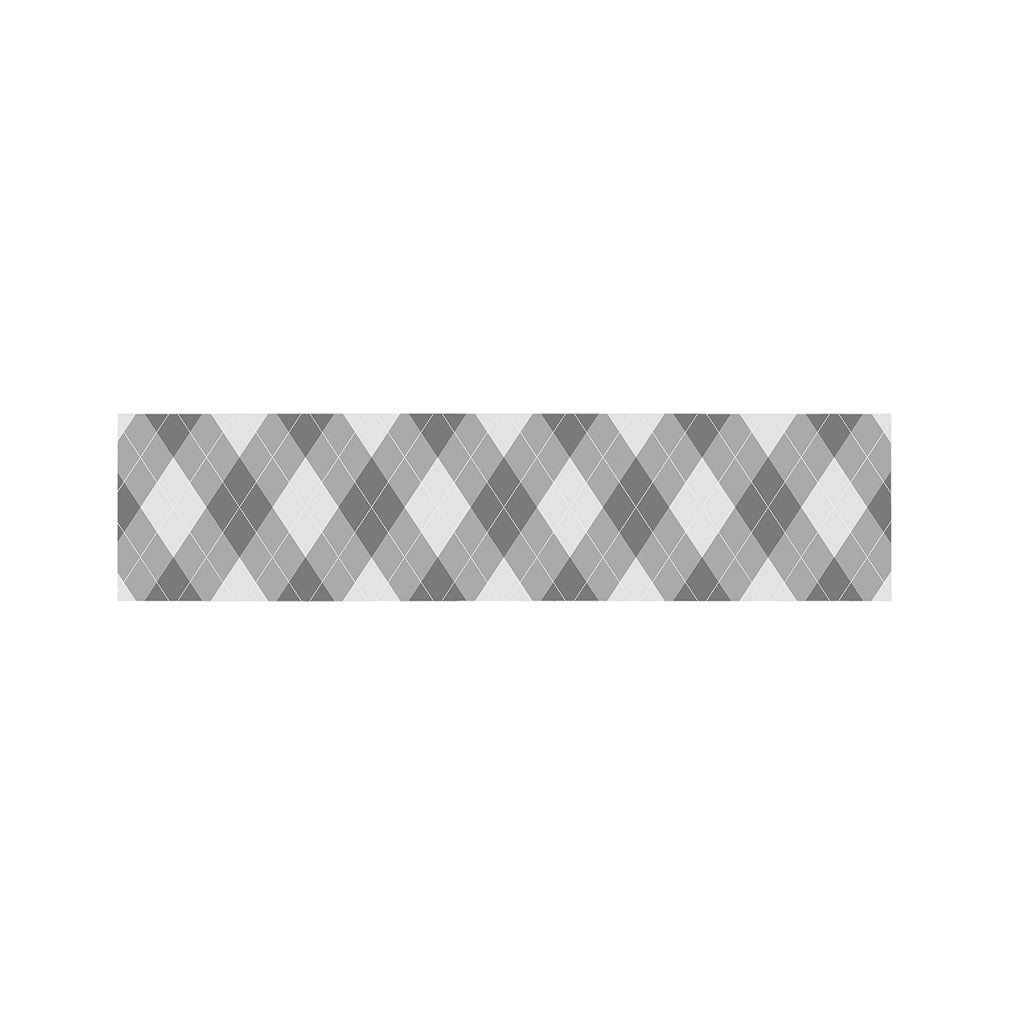 Grey Argyle Pattern Print Bed Runner