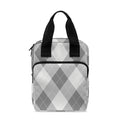 Grey Argyle Pattern Print Bible Tote Bag