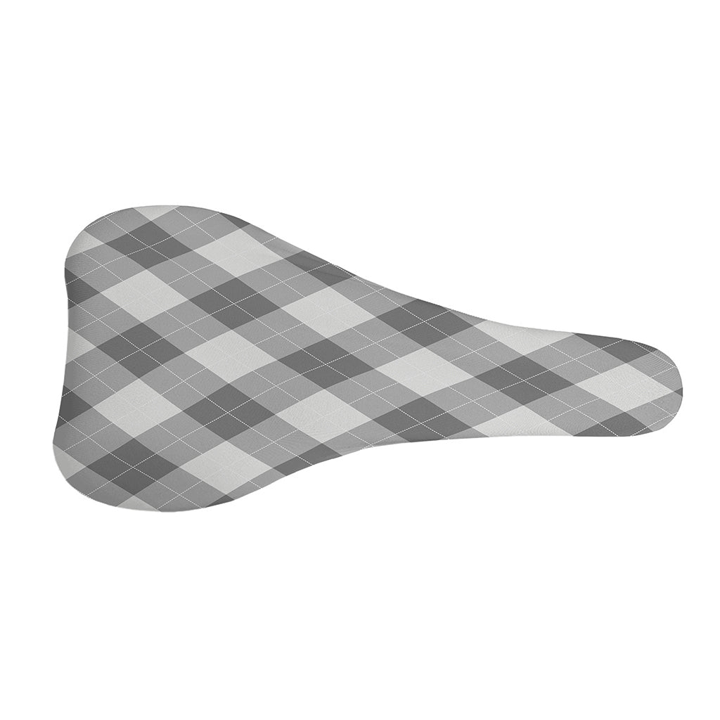 Grey Argyle Pattern Print Bicycle Seat Cover