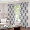 Grey Argyle Pattern Print Blackout Grommet Curtains