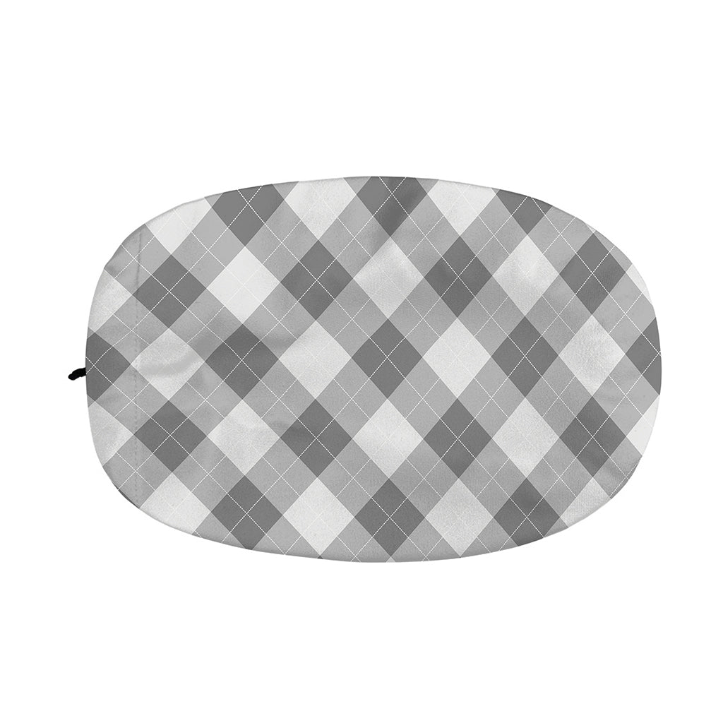 Grey Argyle Pattern Print Car Side Mirror Covers