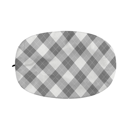 Grey Argyle Pattern Print Car Side Mirror Covers