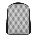 Grey Argyle Pattern Print Casual Backpack