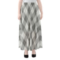 Grey Argyle Pattern Print Chiffon Maxi Skirt