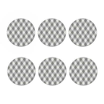 Grey Argyle Pattern Print Coaster Set