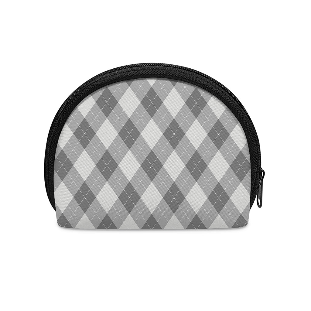 Grey Argyle Pattern Print Coin Purse