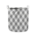 Grey Argyle Pattern Print Collapsible Laundry Basket