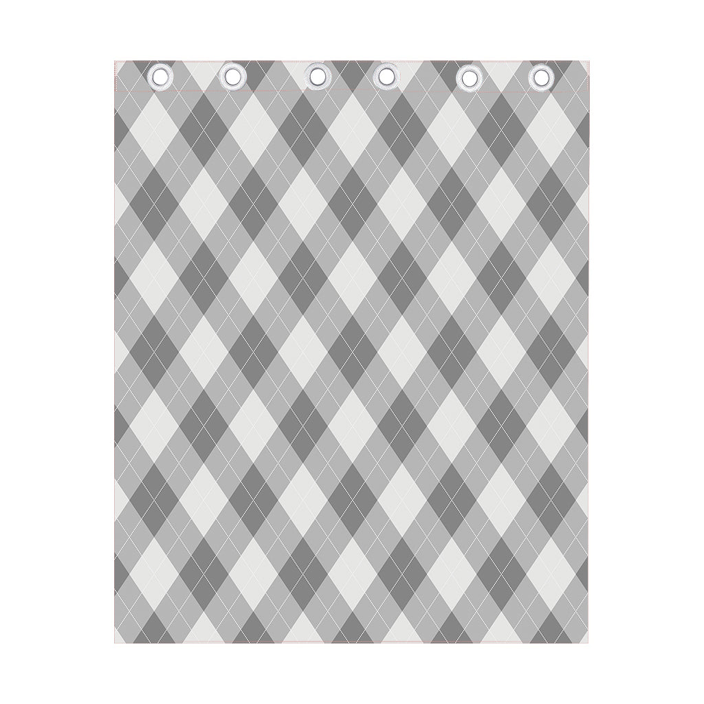 Grey Argyle Pattern Print Curtain