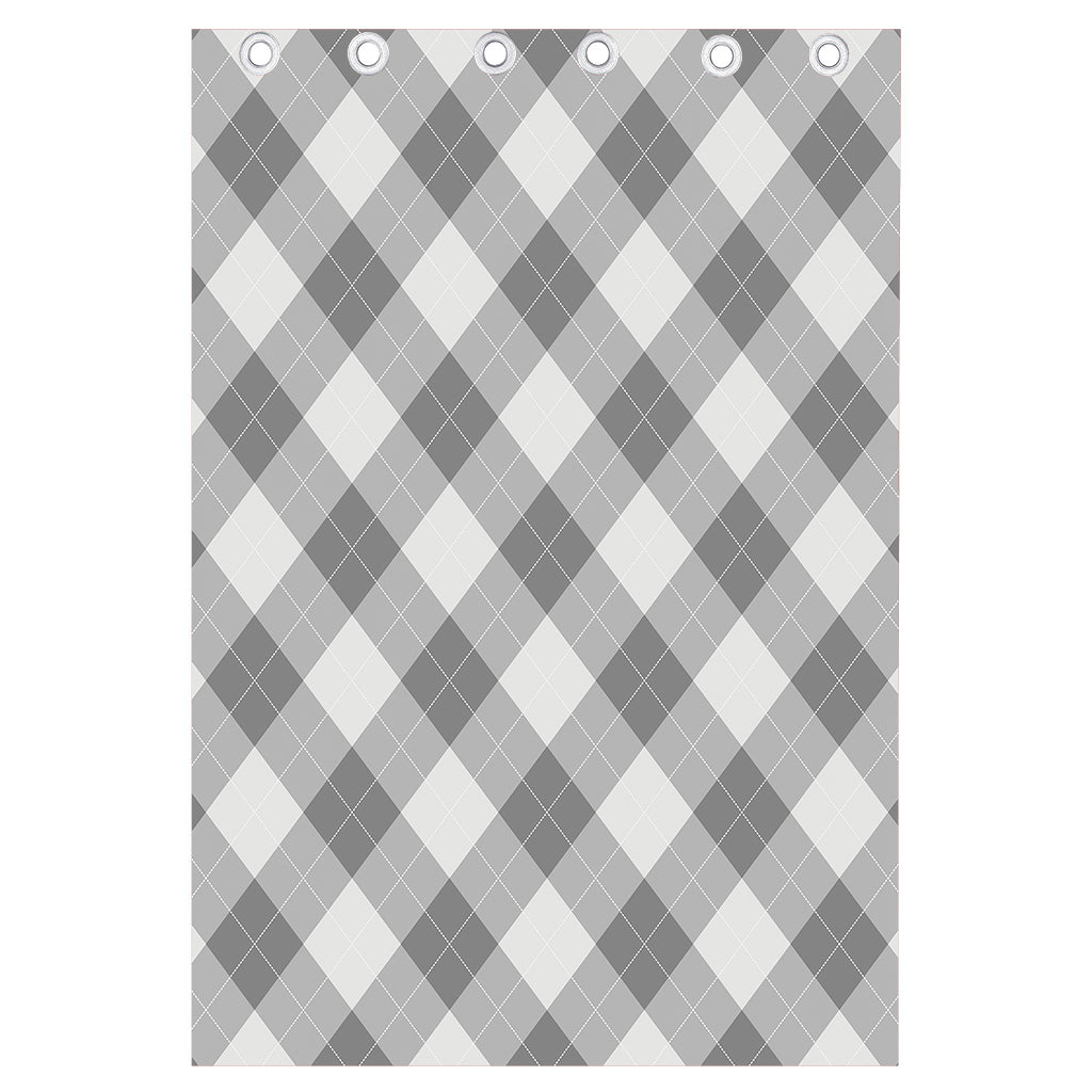 Grey Argyle Pattern Print Curtain