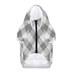 Grey Argyle Pattern Print Dog Zip Up Hoodie