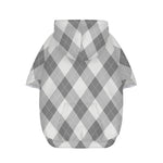 Grey Argyle Pattern Print Dog Zip Up Hoodie
