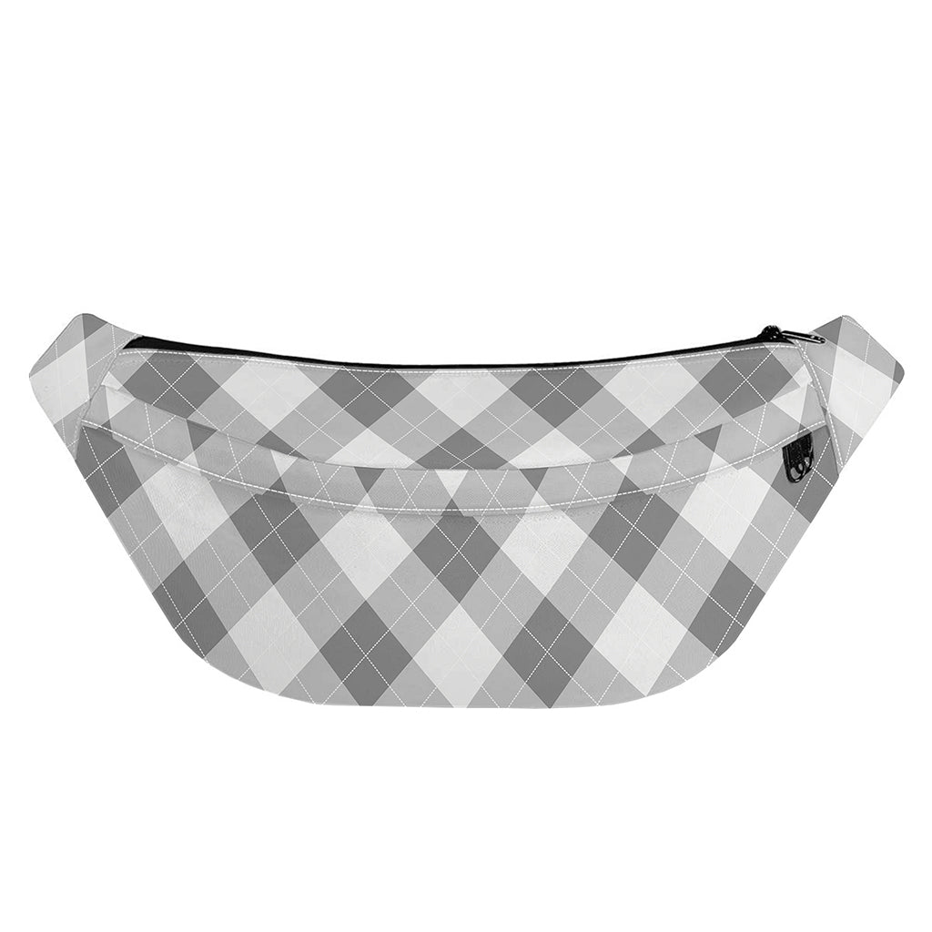 Grey Argyle Pattern Print Fanny Pack
