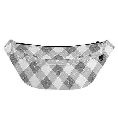 Grey Argyle Pattern Print Fanny Pack