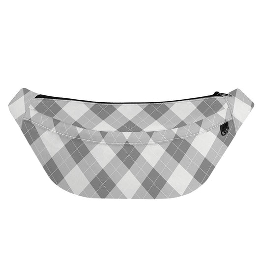 Grey Argyle Pattern Print Fanny Pack