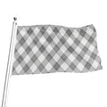 Grey Argyle Pattern Print Flag
