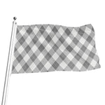 Grey Argyle Pattern Print Flag