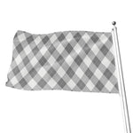 Grey Argyle Pattern Print Flag