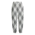 Grey Argyle Pattern Print Fleece Lined Knit Pants