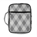 Grey Argyle Pattern Print Front Pocket Bible Bag